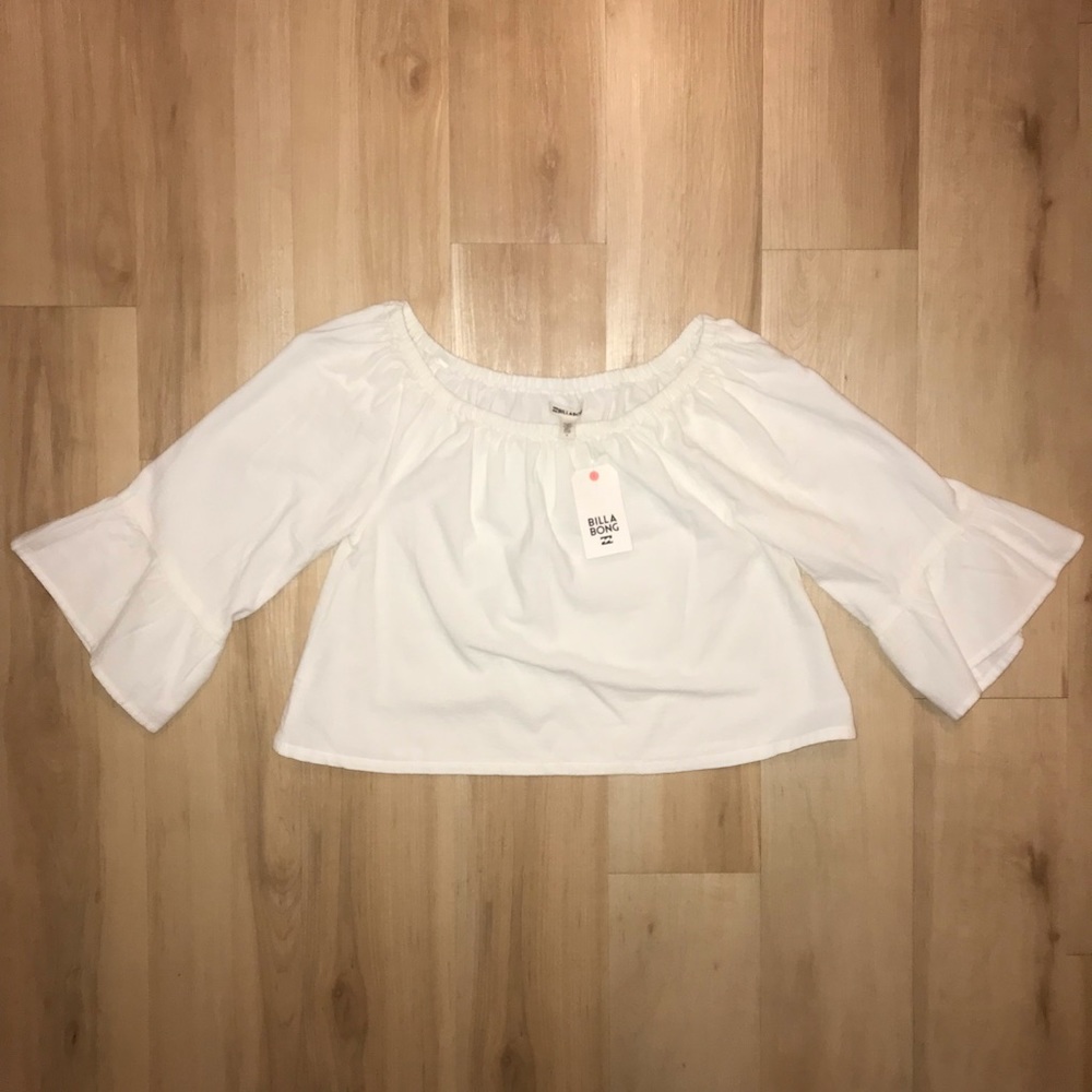 Billabong Off the Shoulder Soul Dreamer White Top
